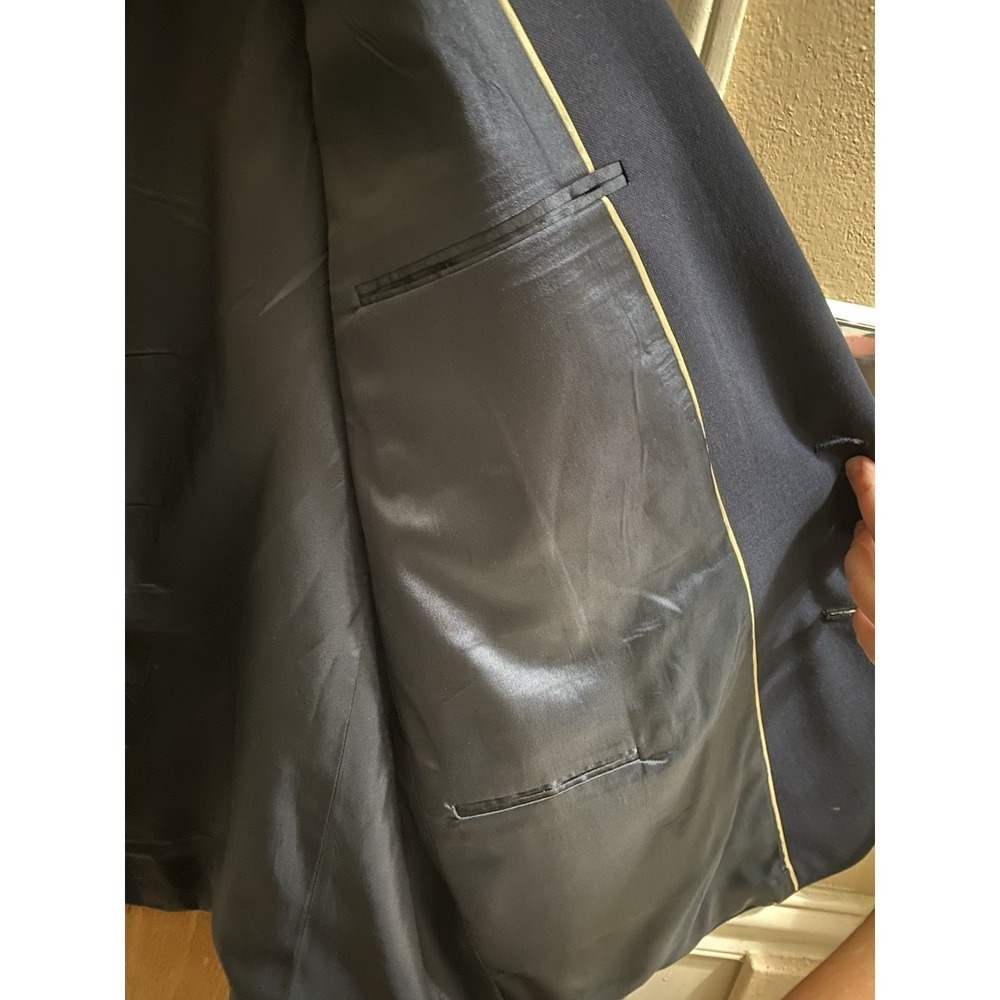 Botany 500 Wool Sports Coat Blazer Jacket Navy Gold Buttons Made In USA - Picture 5 of 13